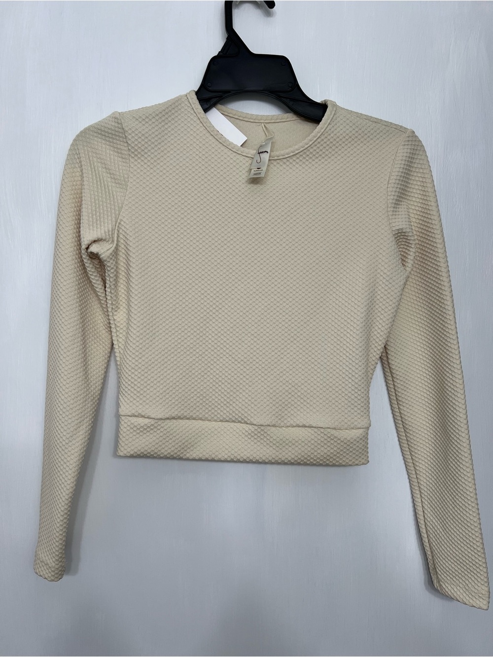 Seea Palomar Waffle Knit Textured Long-Sleeve Crop Rashguard